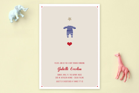 Le Petit Pyjama Etoile Baby Shower Invitations
