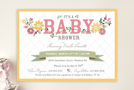 Among the Wildflowers Baby Shower Invitations