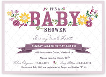 Among the Wildflowers Baby Shower Invitations