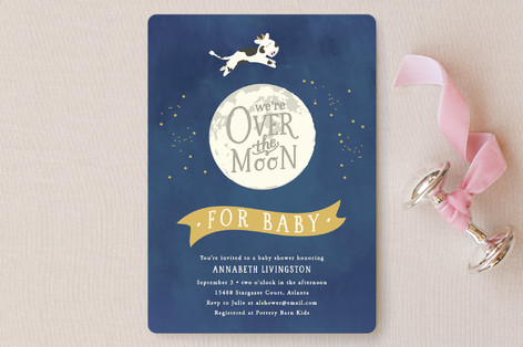 over the moon baby shower invitations by sara heil minted