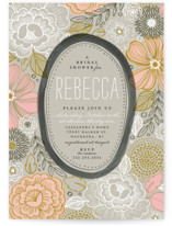 Peony Frame Bridal Shower Invitations