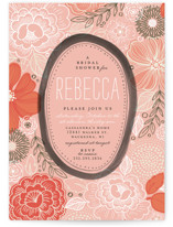 Peony Frame Bridal Shower Invitations