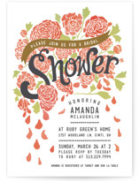 Raining Peonies Bridal Shower Invitations