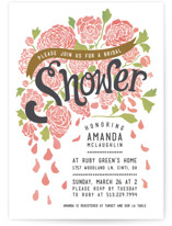 Raining Peonies Bridal Shower Invitations