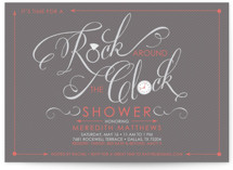 Rock Around the Clock Bridal Shower Invitations