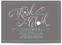 Rock Around the Clock Bridal Shower Invitations