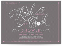 Rock Around the Clock Bridal Shower Invitations