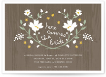 Rustic Wildflowers Bridal Shower Invitations