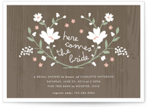 Rustic Wildflowers Bridal Shower Invitations