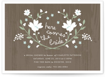 Rustic Wildflowers Bridal Shower Invitations