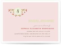 Single Initial Bridal Shower Invitations