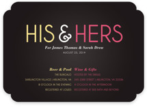 His and Hers Showers Bridal Shower Invitations