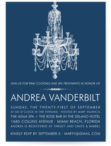 Blue Chandelier Bridal Shower Invitations