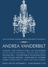 Blue Chandelier Bridal Shower Invitations