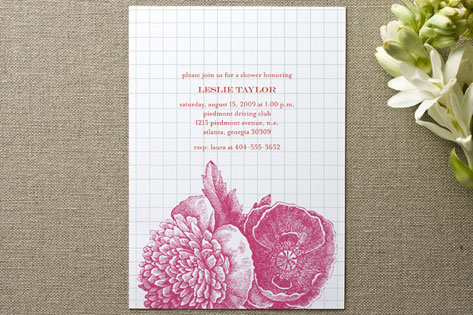 Bibliotheque Bridal Shower Invitations