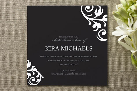 chocolat et crème Bridal Shower Invitations
