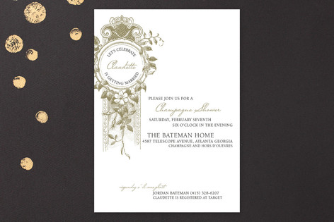 French Champagne Bridal Shower Invitations