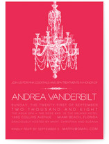 Pink Chandelier Bridal Shower Invitations