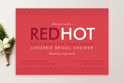 Red Hot Bridal Shower Invitations