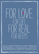 For Love. For Life. Bridal Shower Invitations