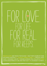For Love. For Life. Bridal Shower Invitations