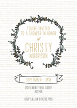 Woodland Wreath Bridal Shower Invitations
