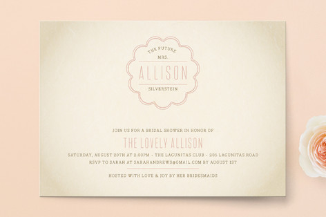 Bonne Amie Bridal Shower Invitations