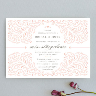 Elegant Piping Bridal Shower Invitations