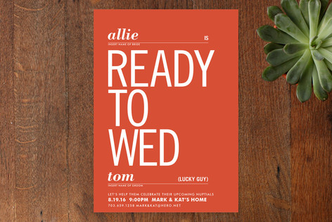 Ready to Wed Bridal Shower Invitations