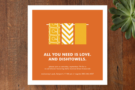 Love and Dishtowels Bridal Shower Invitations