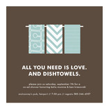Love and Dishtowels Bridal Shower Invitations