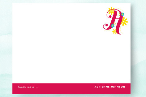 Floral Monogram Business Stationery Cards