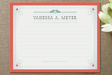 Vintage Massage Business Stationery Cards