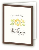 Vintage Yellow Floral Birth Announcements Thank You Cards