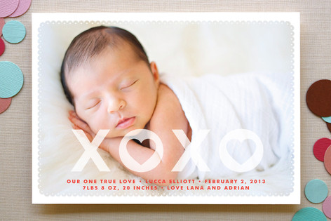 Hearts and Kisses Birth Announcements