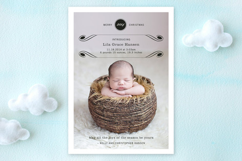 Luxe Flourish Birth Announcements