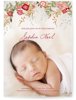 Fleurs De Noel Birth Announcements