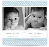 Preppy Stripe Twins Birth Announcements
