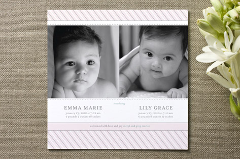 Parker Stripe Birth Announcements