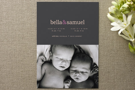Pop of Color Birth Announcements