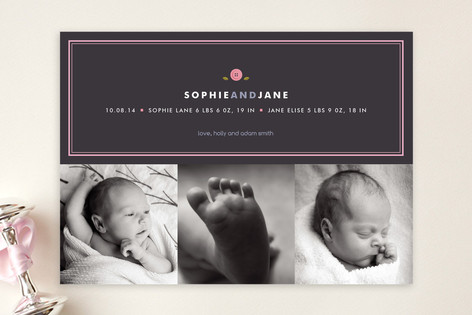 Preppy Button Birth Announcements