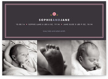 Preppy Button Birth Announcements