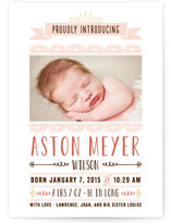 Scalloped Banner Birth Announcements