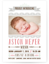 Scalloped Banner Birth Announcements