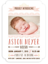 Scalloped Banner Birth Announcements