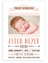 Scalloped Banner Birth Announcements