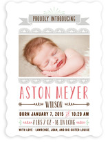 Scalloped Banner Birth Announcements