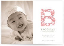 Floral Monogram Birth Announcements