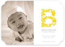 Floral Monogram Birth Announcements
