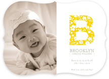 Floral Monogram Birth Announcements